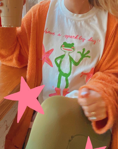 OOPSIE SALE: 'HAVE A SPARKLY DAY' FROG IN BOOTS TEE