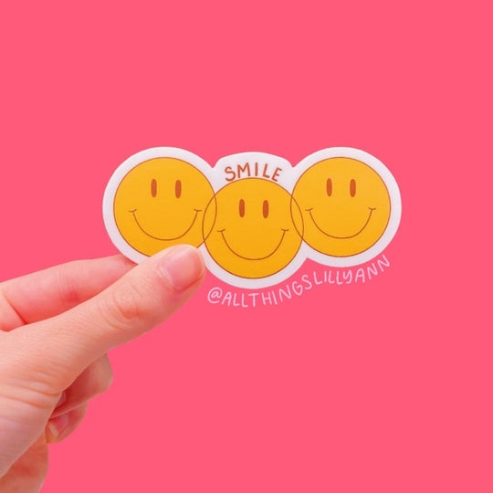 SMILE SMILEY FACE STICKER – All Things Lilly Ann