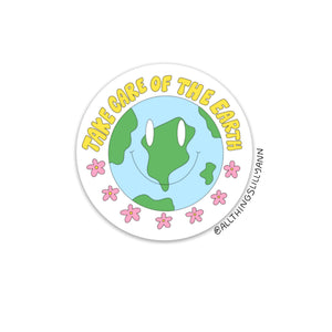 'TAKE CARE OF THE EARTH' CIRCLE STICKER