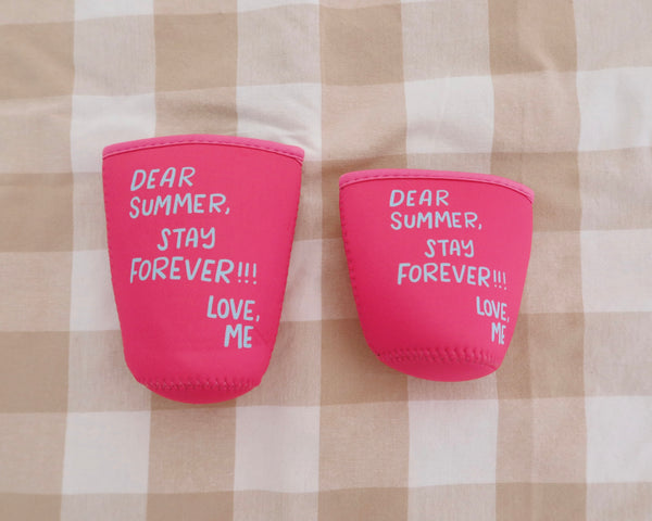 'DEAR SUMMER, STAY FOREVER, LOVE ME' ICED COFFEE COOZIE